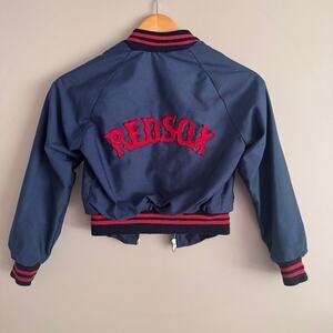 Official MLB Boston Red Sox Rare Vintage 60’s Navy Blue Bomber Jacket Boys 10